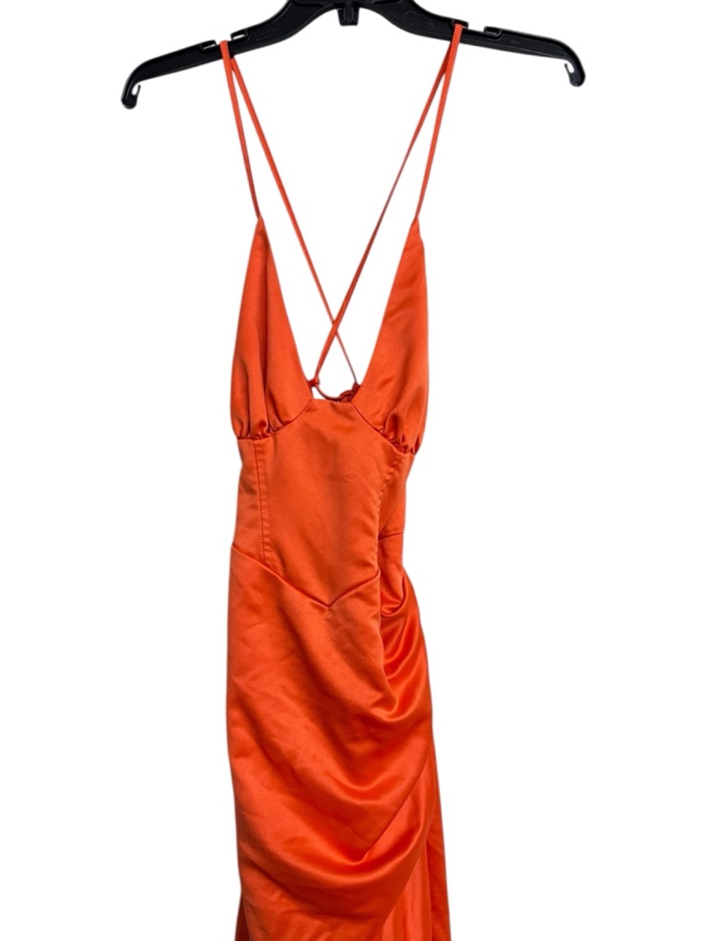 NEW ASOS Luxe Corset Satin Orange Fitted Midi Dress US 6 - Picture 4 of 9